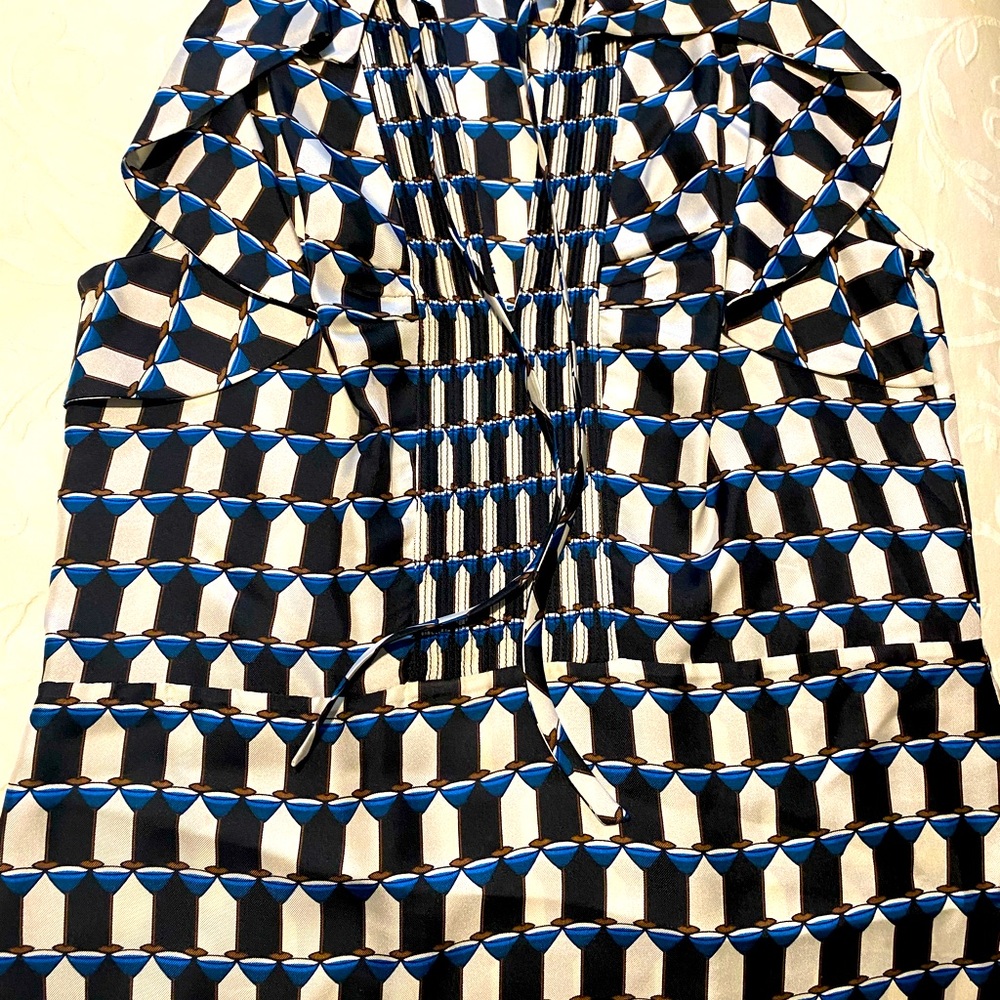 Diane von Furstenberg silk halter top martini print size 2